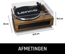 Afbeelding in Gallery-weergave laden, Lenco LS-410WA - Platenspeler met Bluetooth - 4 ingebouwde Speakers - Audio Technica Naald - Hout
